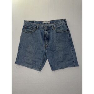 Vintage Levis 550 Shorts Mens‎ 36 Blue Relaxed Fit Medium Wash Denim Cropped